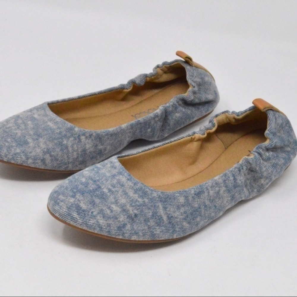 NWOT Splendid Denim Ballet Flats Light Blue Cloudy‎ Print, Size 7